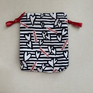 Brighton Striped Heart Pouch with Red Accents